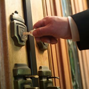 Unlocking a front door